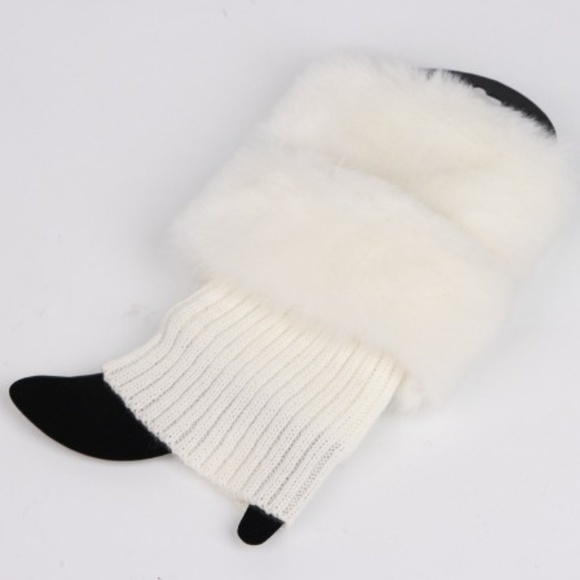 Winter Fur Cuff Knit Boot Toppers - Picture 3 of 4